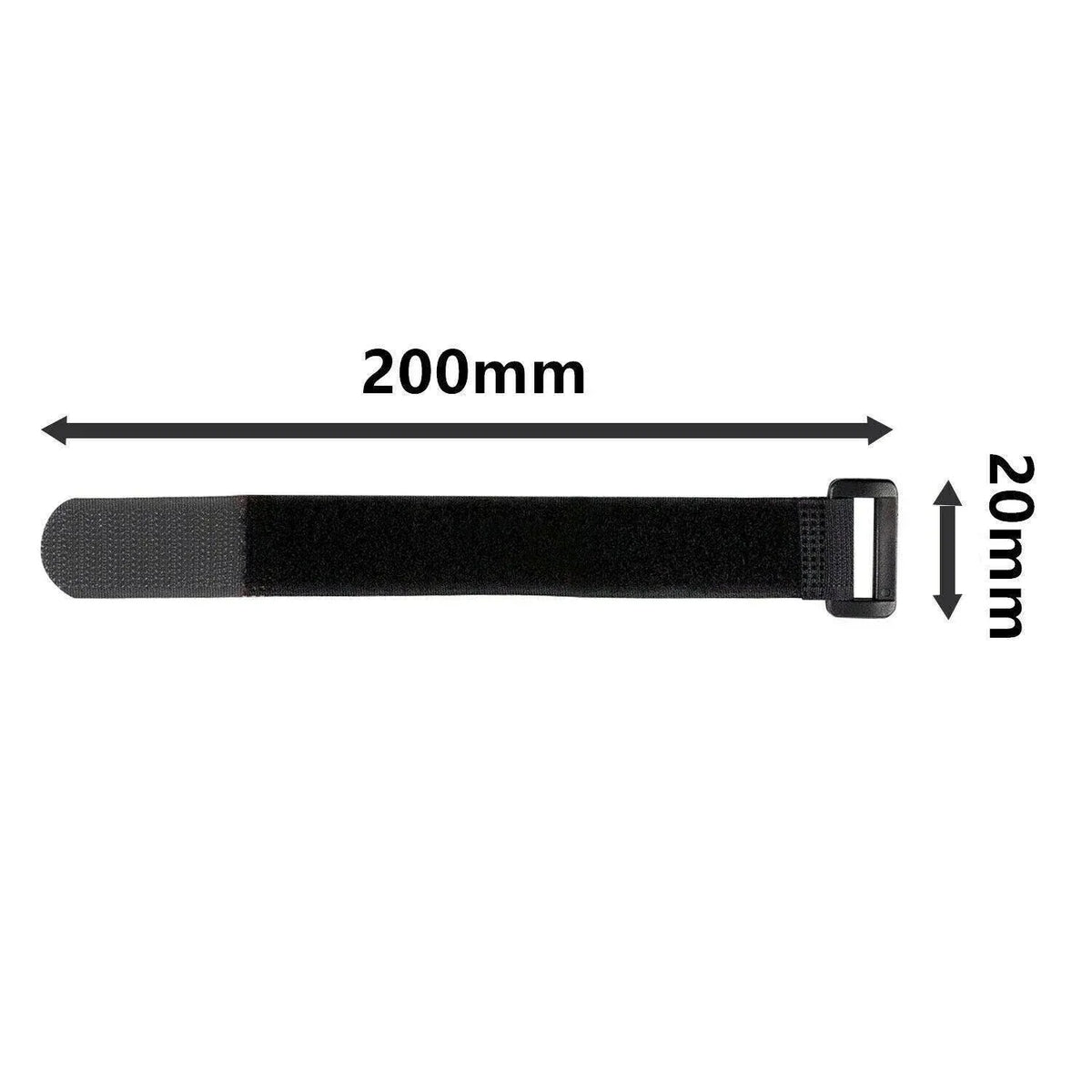 Magic Cable Ties Reusable Winder Coded Organiser Cords Hook Loop Black - 20*300mm  10PCS
