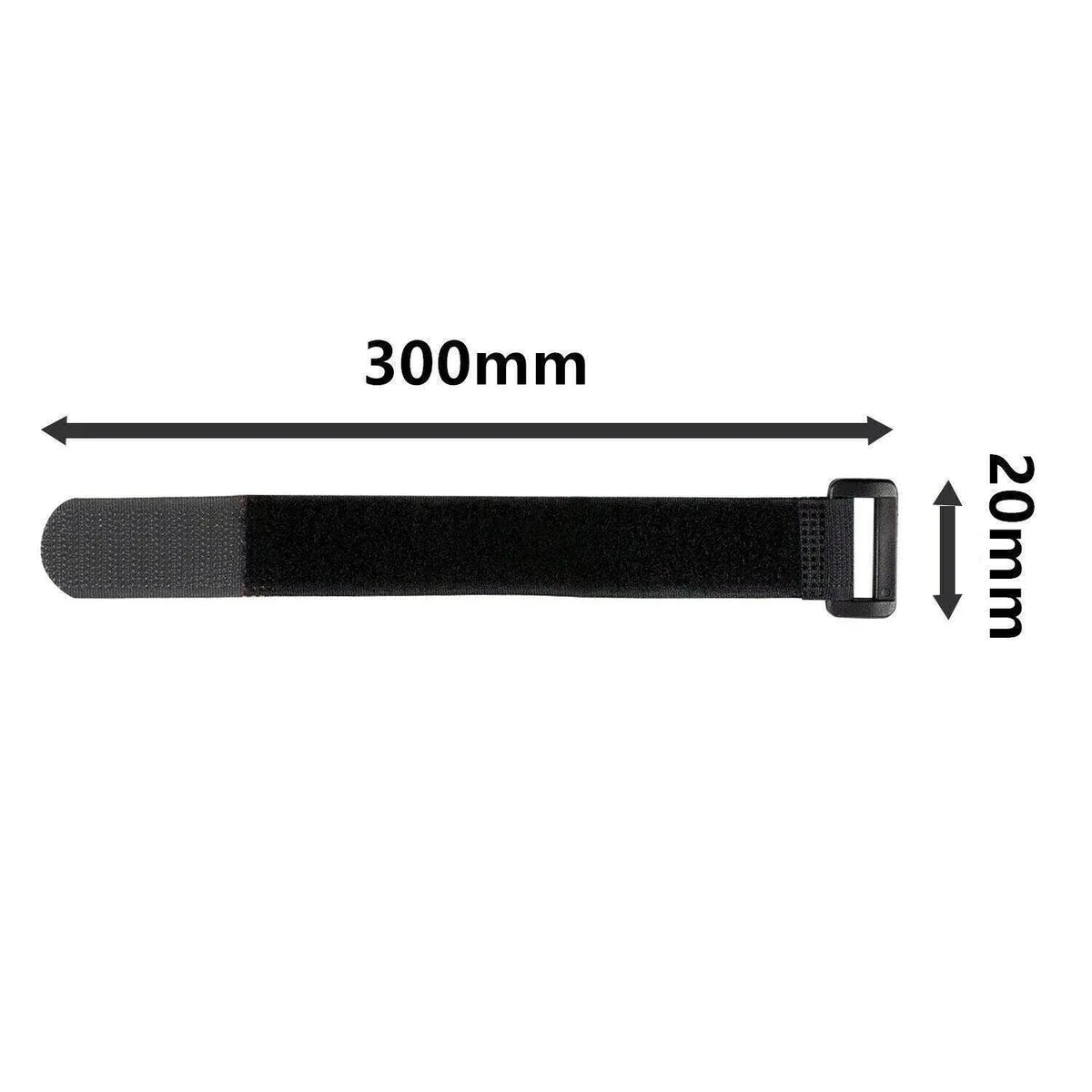 Magic Cable Ties Reusable Winder Coded Organiser Cords Hook Loop Black - 20*300mm  10PCS