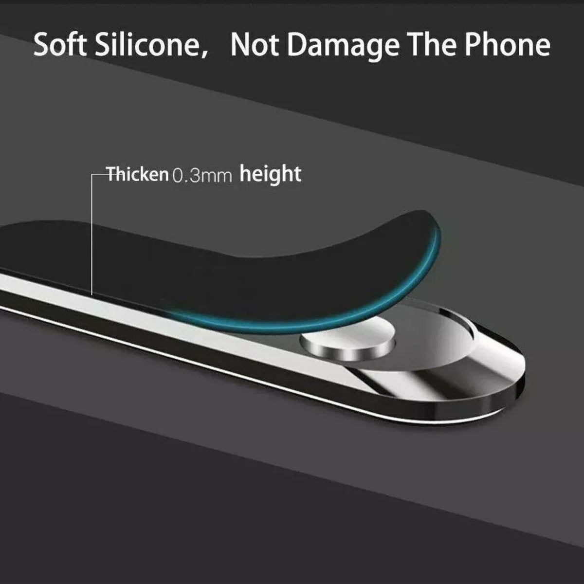 Phone Holder Mount Dashboard Stand for Car Mobile Smartphone Mini Size Grip Pad - Black *1 Unit