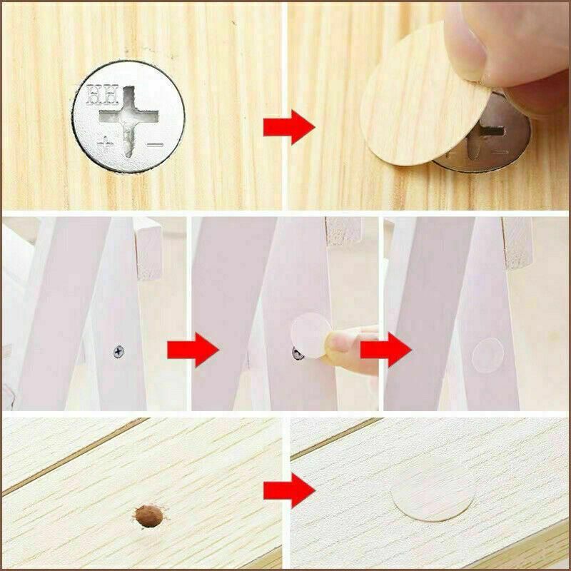 54 X Self Adhesive Decorative Screw Cover Caps Holes Cams Furniture Kitchen 20mm - PC 205