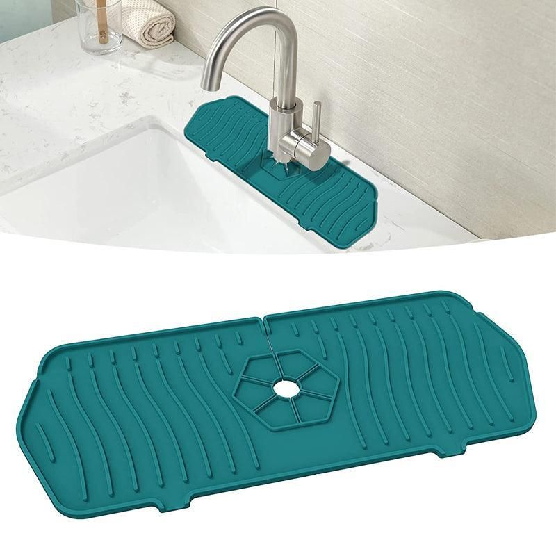L Size Silicone Faucet Mat Kitchen Protector Faucet Absorbent Mat Sink Splash Guard - Grey