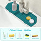 L Size Silicone Faucet Mat Kitchen Protector Faucet Absorbent Mat Sink Splash Guard - Black