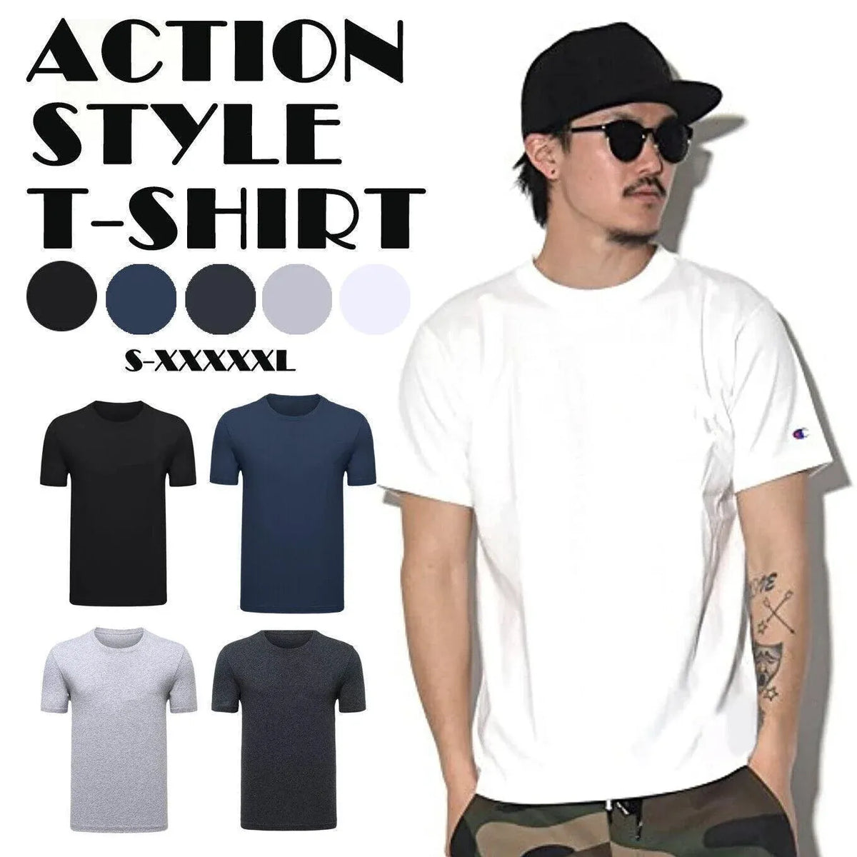 Men's T-shirt Plain Blank 100% heavy Cotton Basic Tee Short Sleeve Large S - 5XL Grey - XL