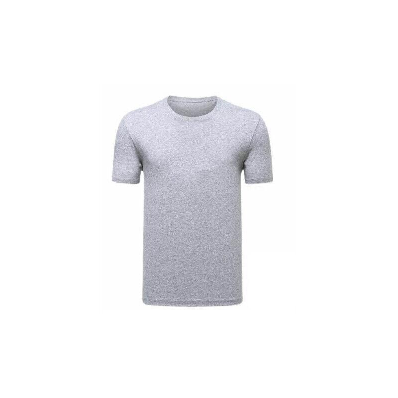 Men's T-shirt Plain Blank 100% heavy Cotton Basic Tee Short Sleeve Large S - 5XL Grey - XL