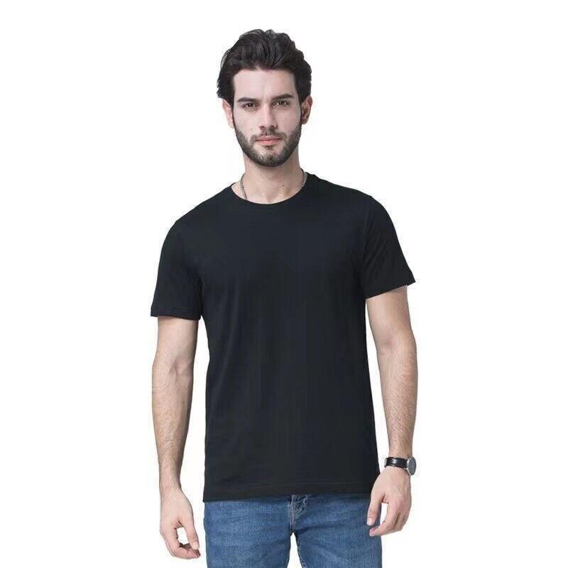 Men's T-shirt Plain Blank 100% heavy Cotton Basic Tee Short Sleeve Large S - 5XL Grey - XL