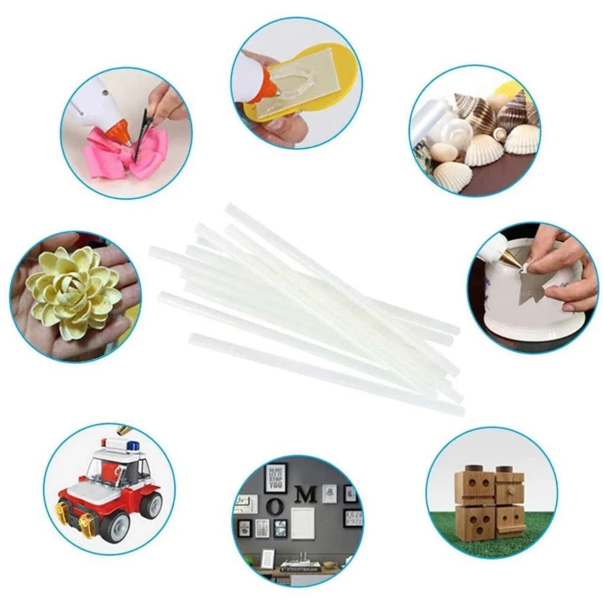 Clear Hot Melt Glue Sticks Adhesive Craft Stick for DIY Glue Tool 7mm 11mm - 7mm x 100mm 10pcs