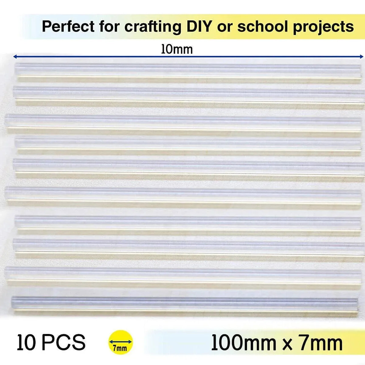 Clear Hot Melt Glue Sticks Adhesive Craft Stick for DIY Glue Tool 7mm 11mm - 7mm x 100mm 10pcs