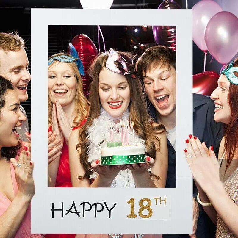 1Th 18Th-60Th Photo Booth Props Picture Frame Wedding Birthday Party Decoration - Happy 21ST