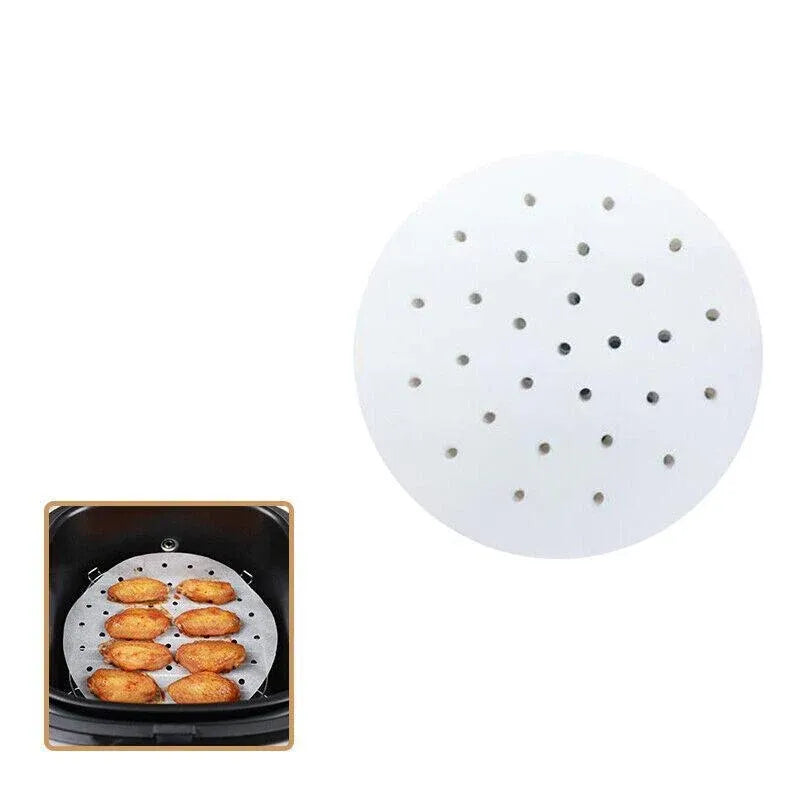 100Pcs 7/8/9 Non-Stick Air Fryer Parchment Liners - 18CM