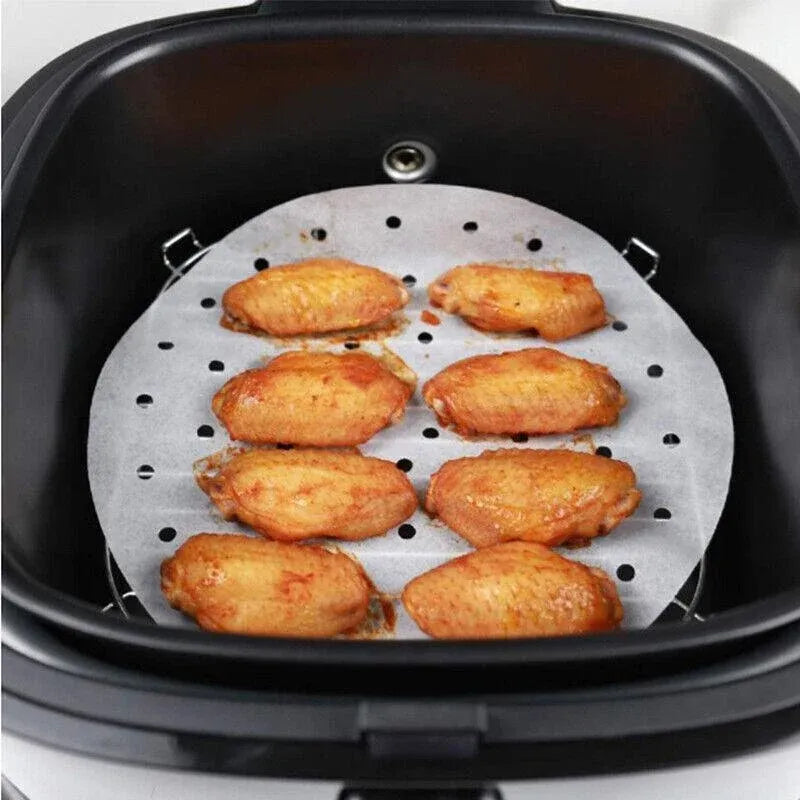 100Pcs 7/8/9 Non-Stick Air Fryer Parchment Liners - 18CM