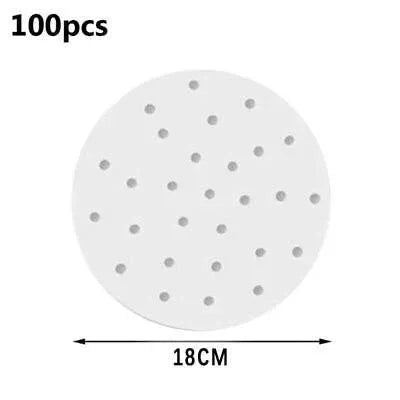 100Pcs 7/8/9 Non-Stick Air Fryer Parchment Liners - 18CM