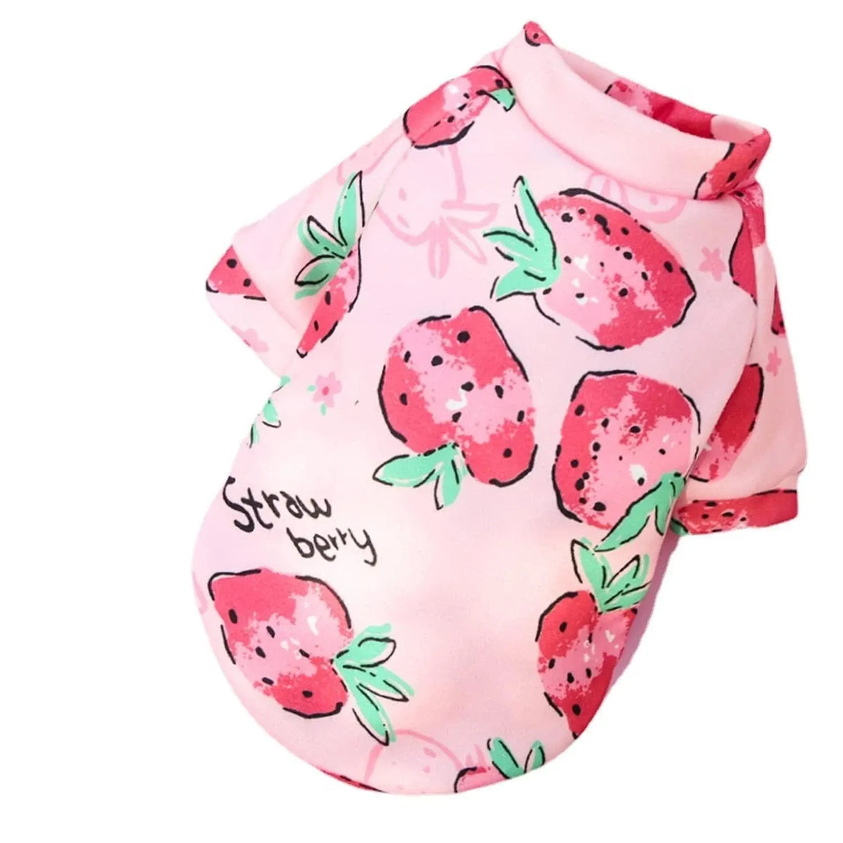 M Size Cute Pet Dog Warm Jumper Sweater Clothes Cat Knitwear Knitted Coats Winter - Pink Strawberry