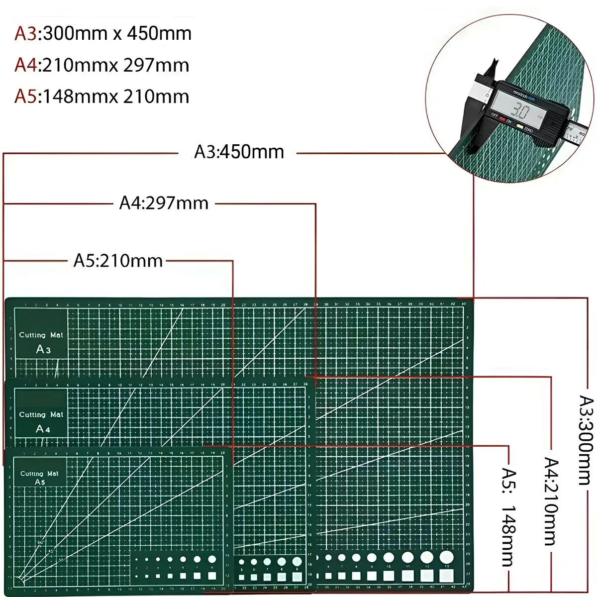Junesix A1 A2 A3 A4 A5 Pvc Cutting Mat Durable Diy Self Healing Engraving Pad Au - A1