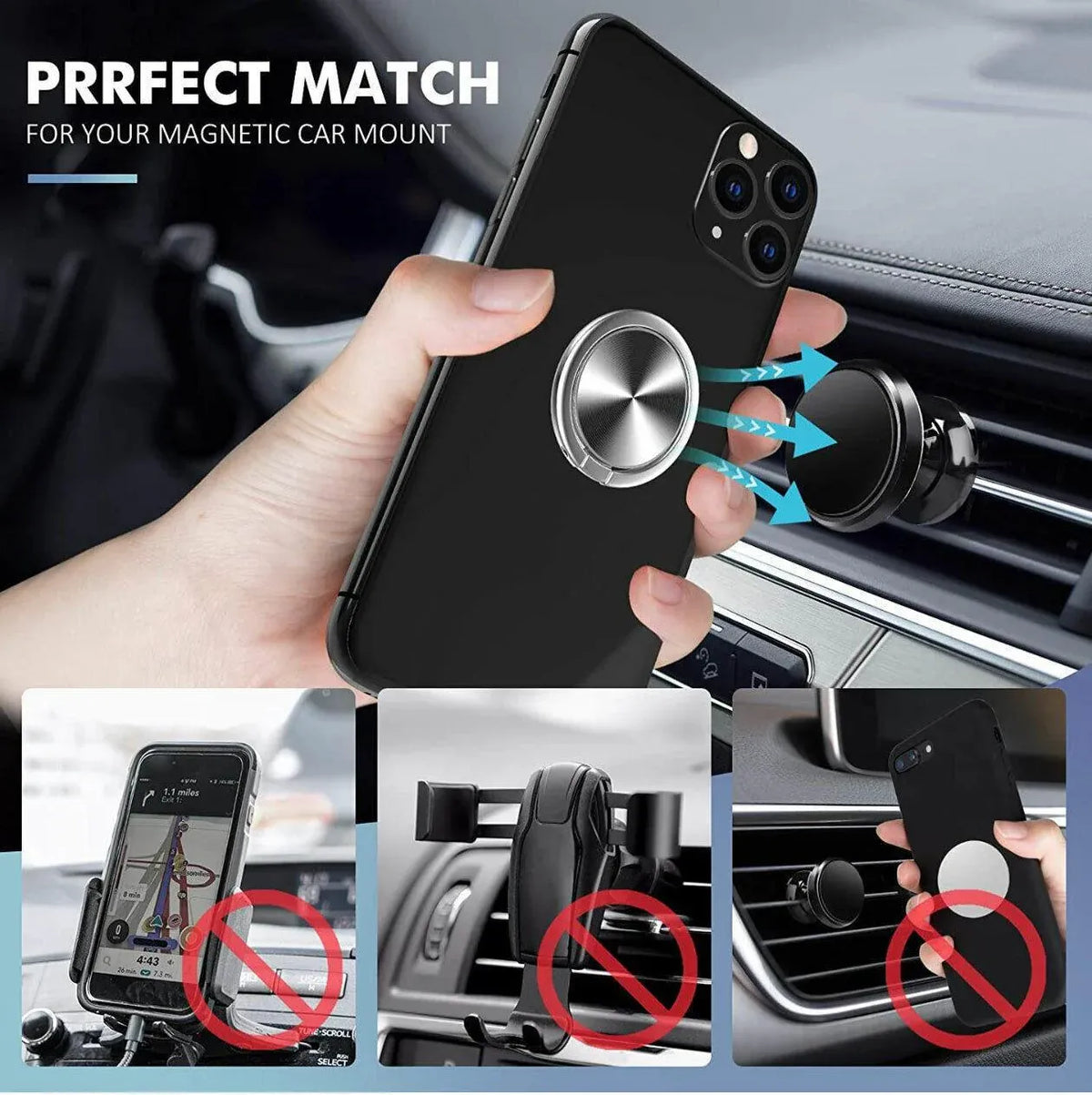 Iring Phone Ring Finger Holder Stand Car Mount Hook For Iphone Ipad Mobile Grip - A4- Rose Gold