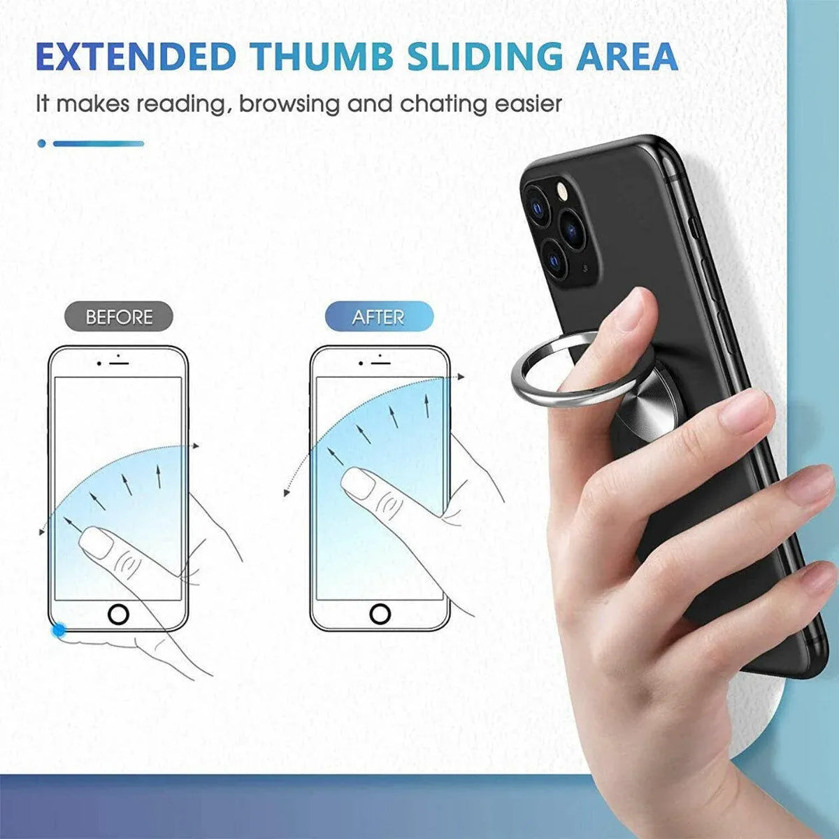 Iring Phone Ring Finger Holder Stand Car Mount Hook For Iphone Ipad Mobile Grip - A7- Green