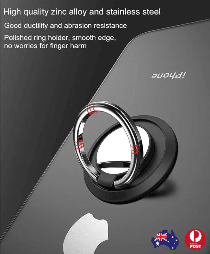 Iring Phone Ring Finger Holder Stand Car Mount Hook For Iphone Ipad Mobile Grip - F- Rose Gold