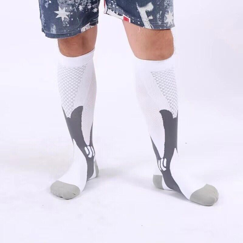 Copper Compression Socks for Running Travel Sports Anti Fatigue Support XXL Unisex - Blue