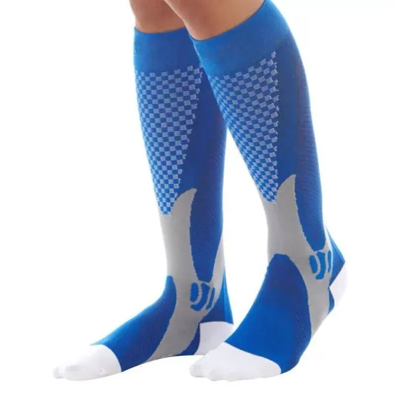Copper Compression Socks for Running Travel Sports Anti Fatigue Support XXL Unisex - Blue