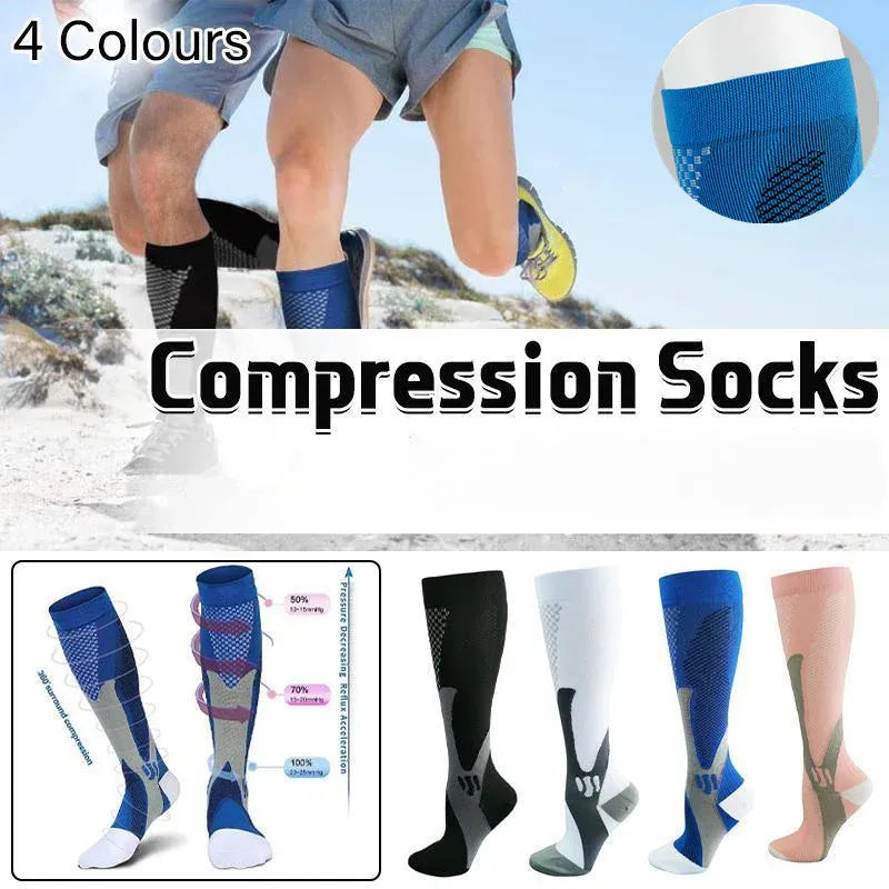 Copper Compression Socks for Running Travel Sports Anti Fatigue Support XXL Unisex - Pink