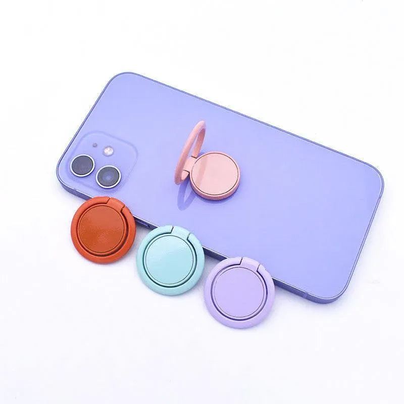 Phone Ring Bracket 360 Degree Rotation Solid Colour Mobile Holder Grip Stand - Pink