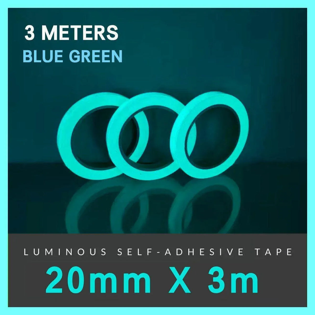 2cm x 3m Glow in the Dark Fluorescent Tape Self-Adhesive Strip for Marking and Decor - Red 2cm*3m