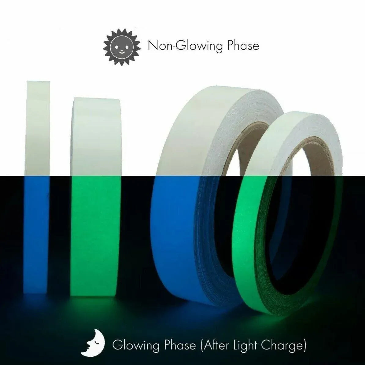 2cm x 3m Glow in the Dark Fluorescent Tape Self-Adhesive Strip for Marking and Decor - Red 2cm*3m