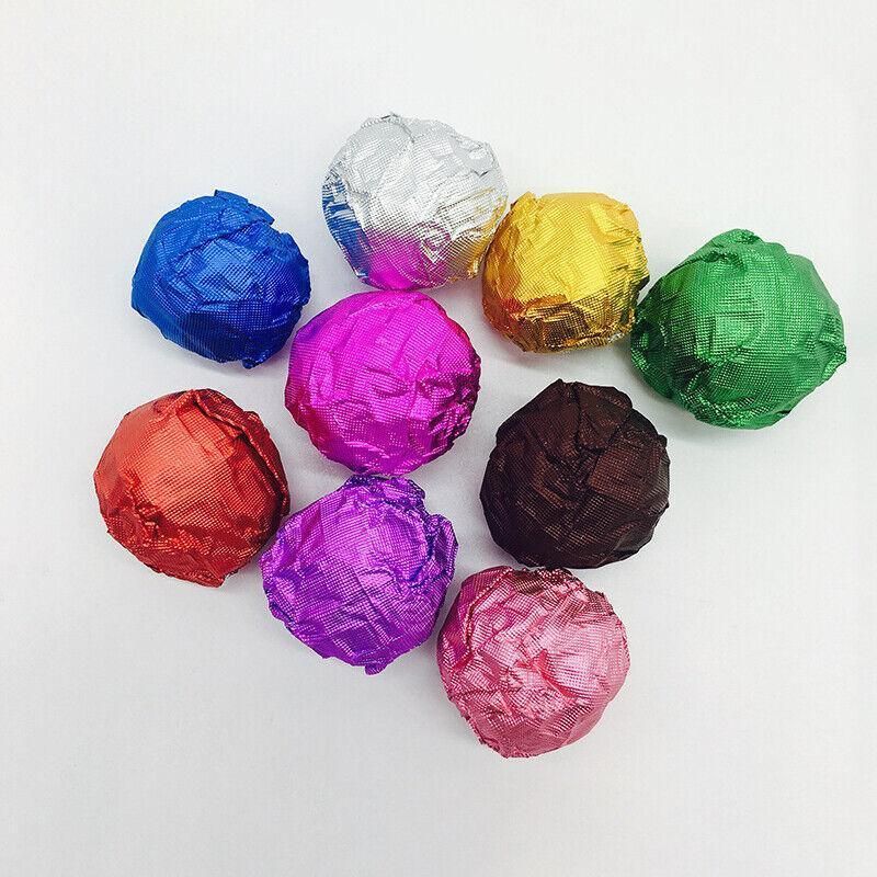 100PCS Tin Foil Aluminium Wrapping Square Chocolate Wrappers 10CM - Red/Embossed