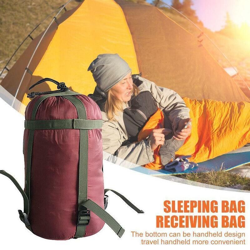 Waterproof Compression Stuff Sack Camping Storage Bag Outdoor Sleeping Bag - Wine Red