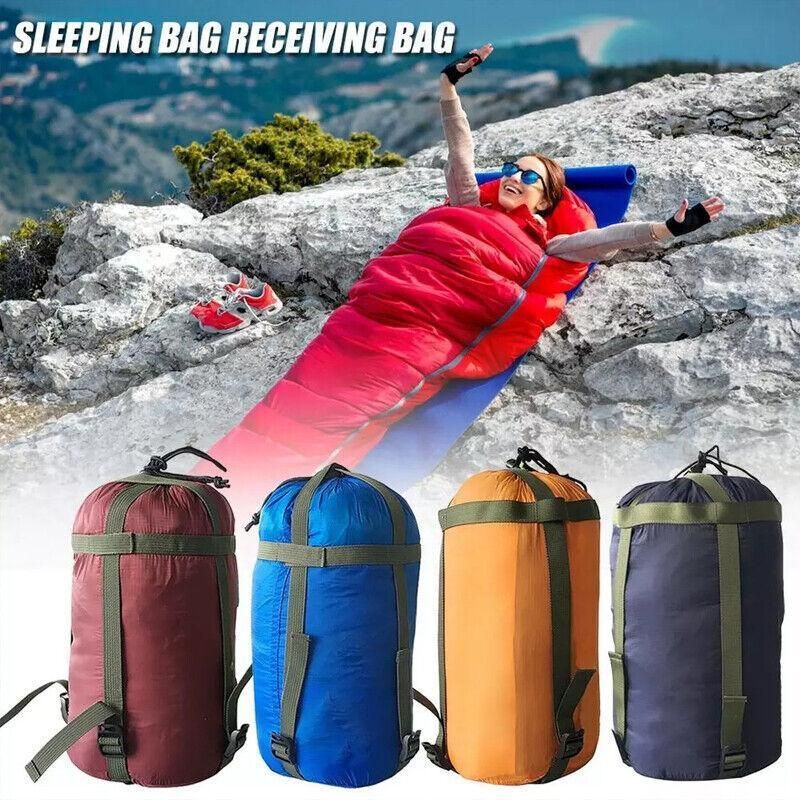 Waterproof Compression Stuff Sack Camping Storage Bag Outdoor Sleeping Bag - Wine Red