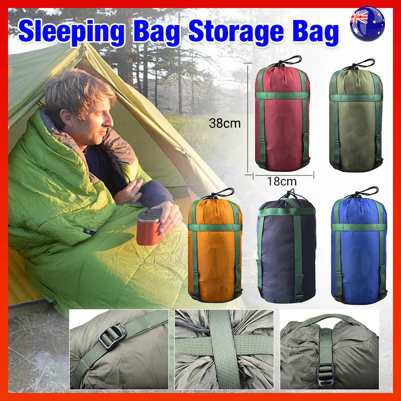 Waterproof Compression Stuff Sack Camping Storage Bag Outdoor Sleeping Bag - Army Green