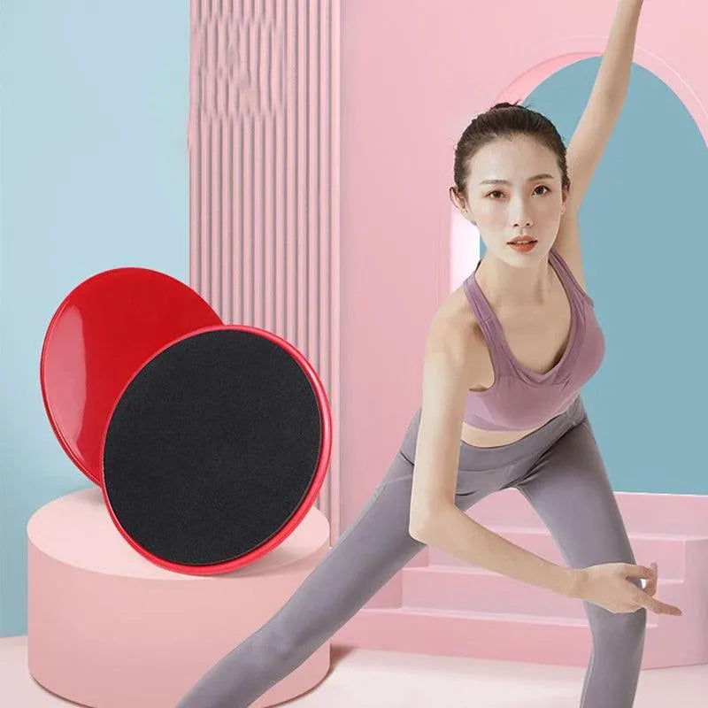 2PCS Core Sliding Discs Fitness Sliders for Home Gym Yoga Gliding Exercise 17cm - Red