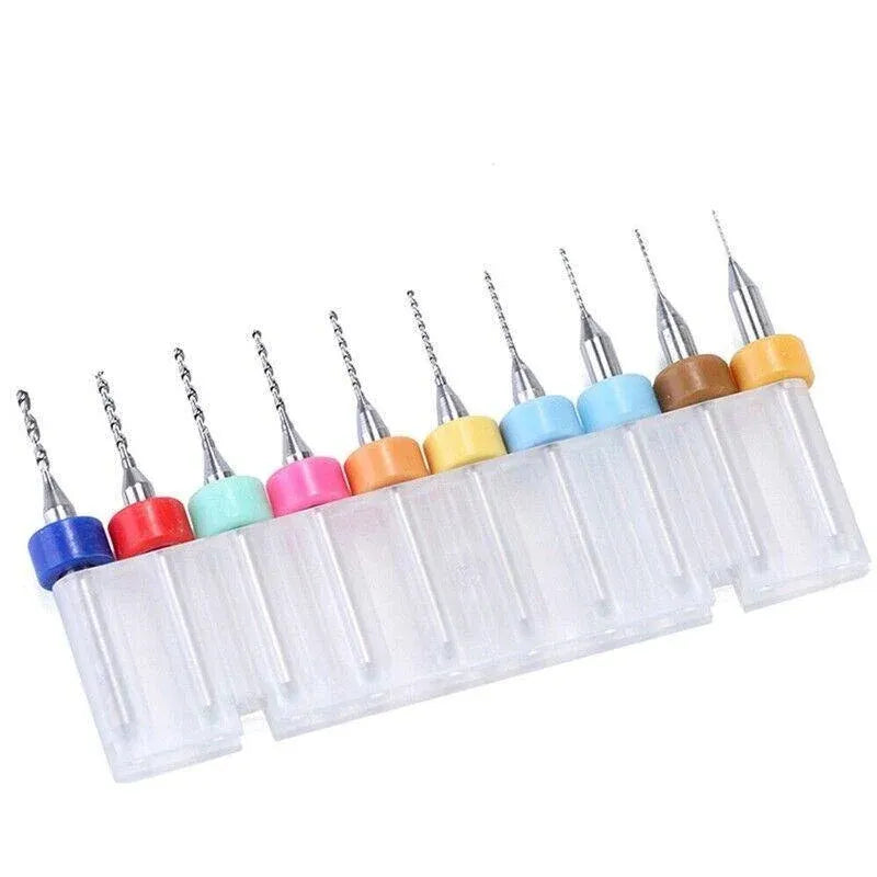 10X Tungsten Steel Micro Drill Bits 0.1-1.2mm for Rotary Tool - 0.3-1.2MM