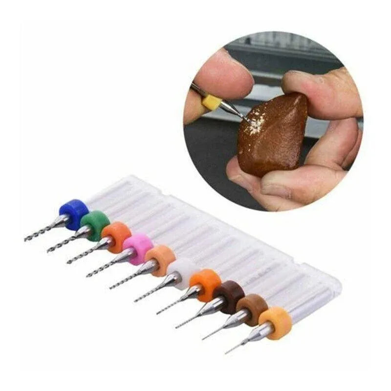 10X Tungsten Steel Micro Drill Bits 0.1-1.2mm for Rotary Tool - 0.3-1.2MM