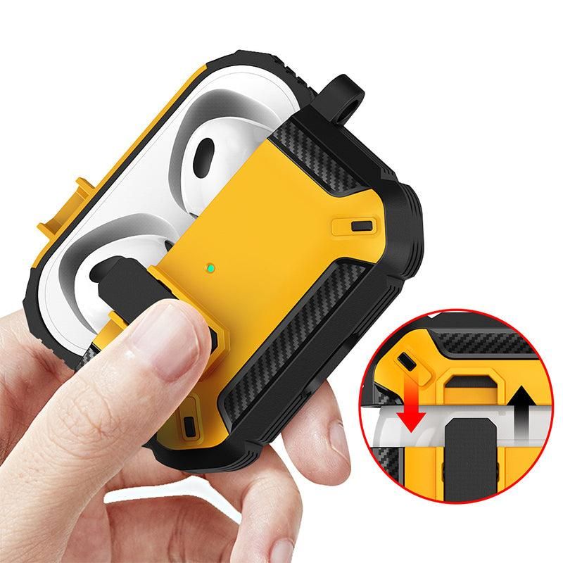 For Apple AirPods pro and pro2 Case Armor Earphone Heavy Duty Shockproof Cover - Black&Green For Airpods Pro