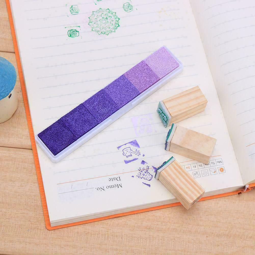 Gradient Color Ink Pad Inkpad Rubber Stamp Water Based Diy Finger Print 10 Colours - C2