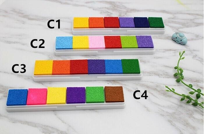 Gradient Color Ink Pad Inkpad Rubber Stamp Water Based Diy Finger Print 10 Colours - C2