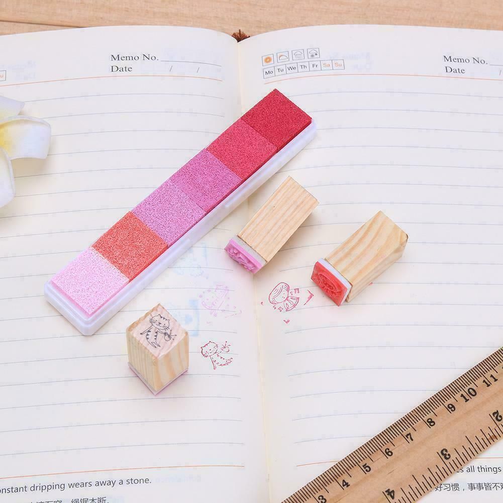 Gradient Color Ink Pad Inkpad Rubber Stamp Water Based Diy Finger Print 10 Colours - C4