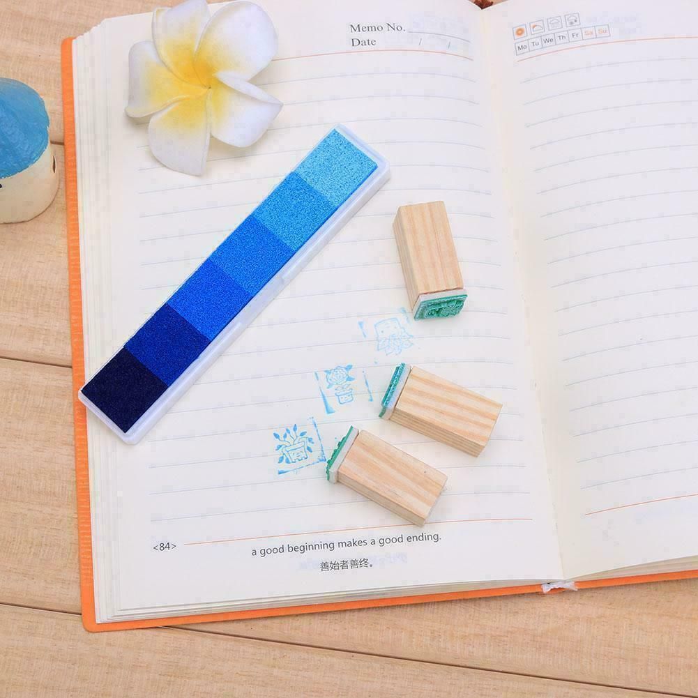 Gradient Color Ink Pad Inkpad Rubber Stamp Water Based Diy Finger Print 10 Colours - C4