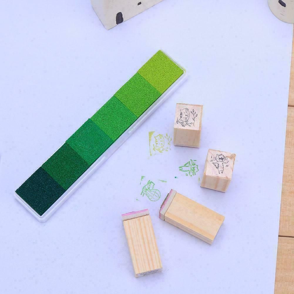 Gradient Color Ink Pad Inkpad Rubber Stamp Water Based Diy Finger Print 10 Colours - C4