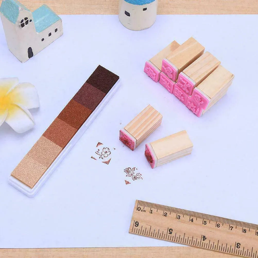 Gradient Color Ink Pad Inkpad Rubber Stamp Water Based Diy Finger Print 10 Colours - C4