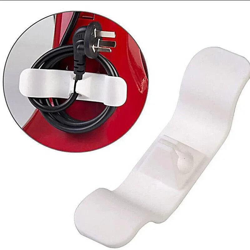 Cord Organizer Wrap Holder 4pcs Kitchen Appliance Cable Winder Adhesive Clip - 4PCS White