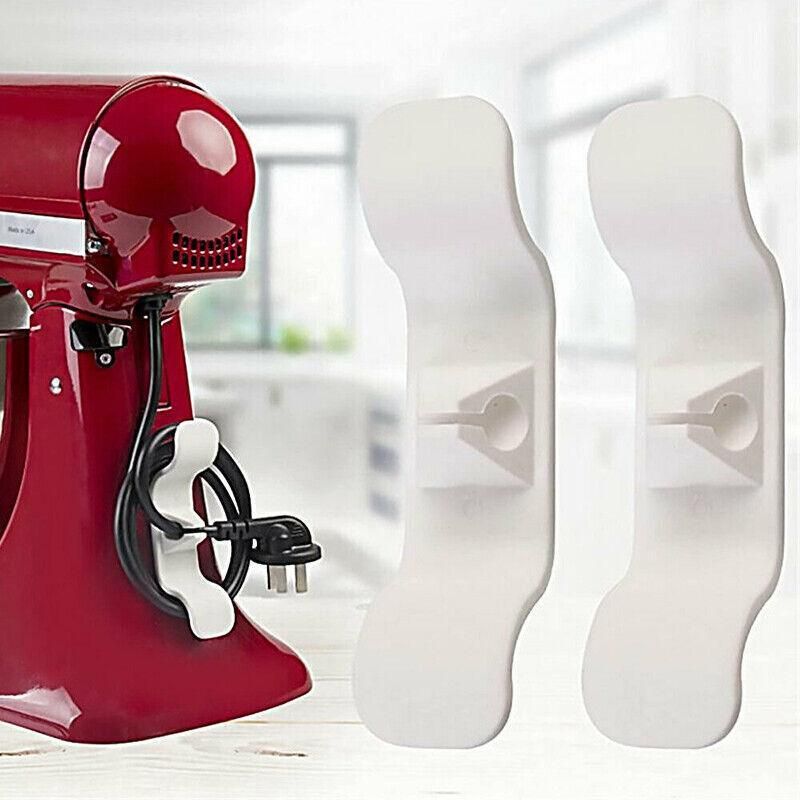 Cord Organizer Wrap Holder 4pcs Kitchen Appliance Cable Winder Adhesive Clip - 4PCS White