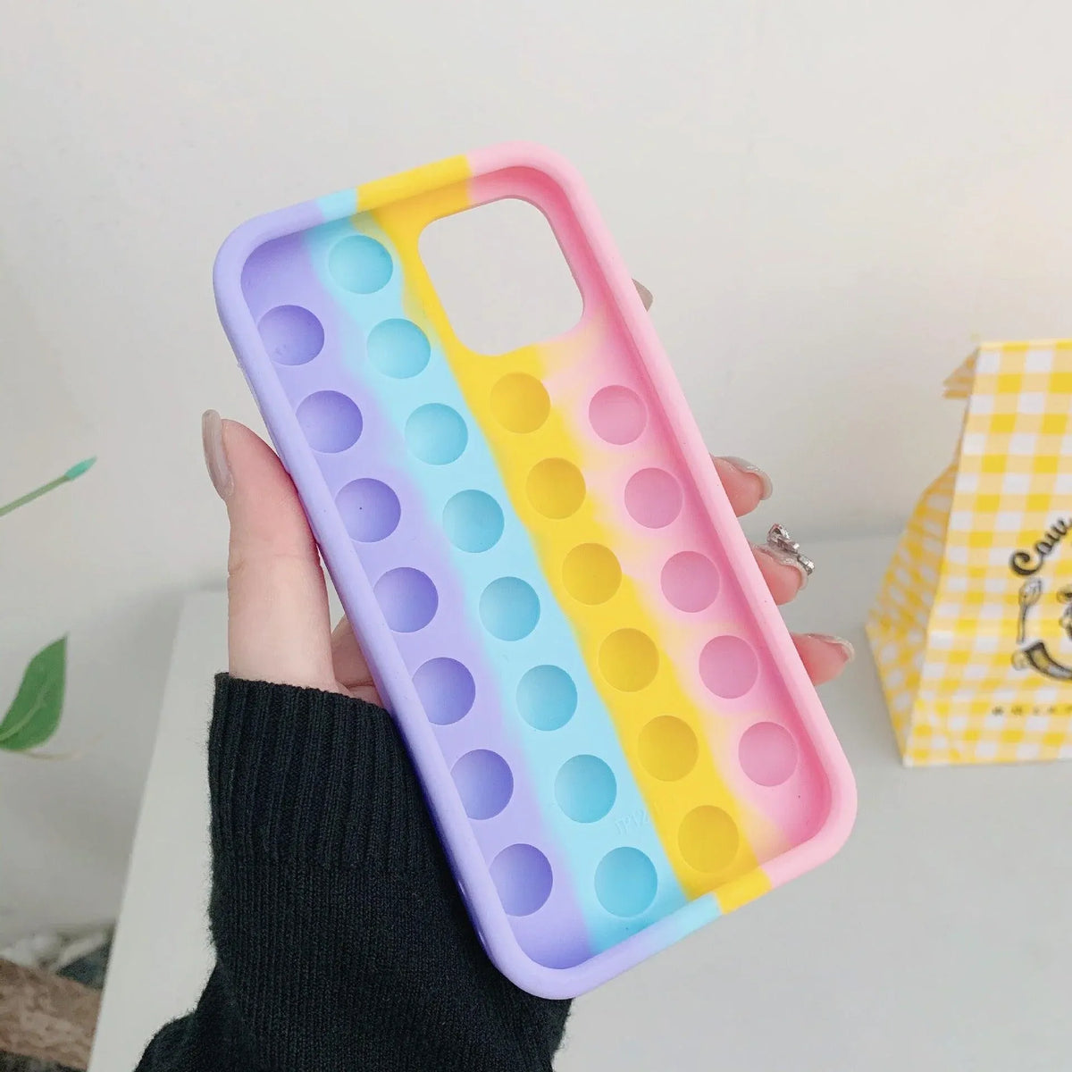 Rainbow Pop Fidget Toys Push It Bubble Phone Case For iPhone 7 8 Plus X XR 11 12 Pro Max - iPhone 7Plus/8Plus