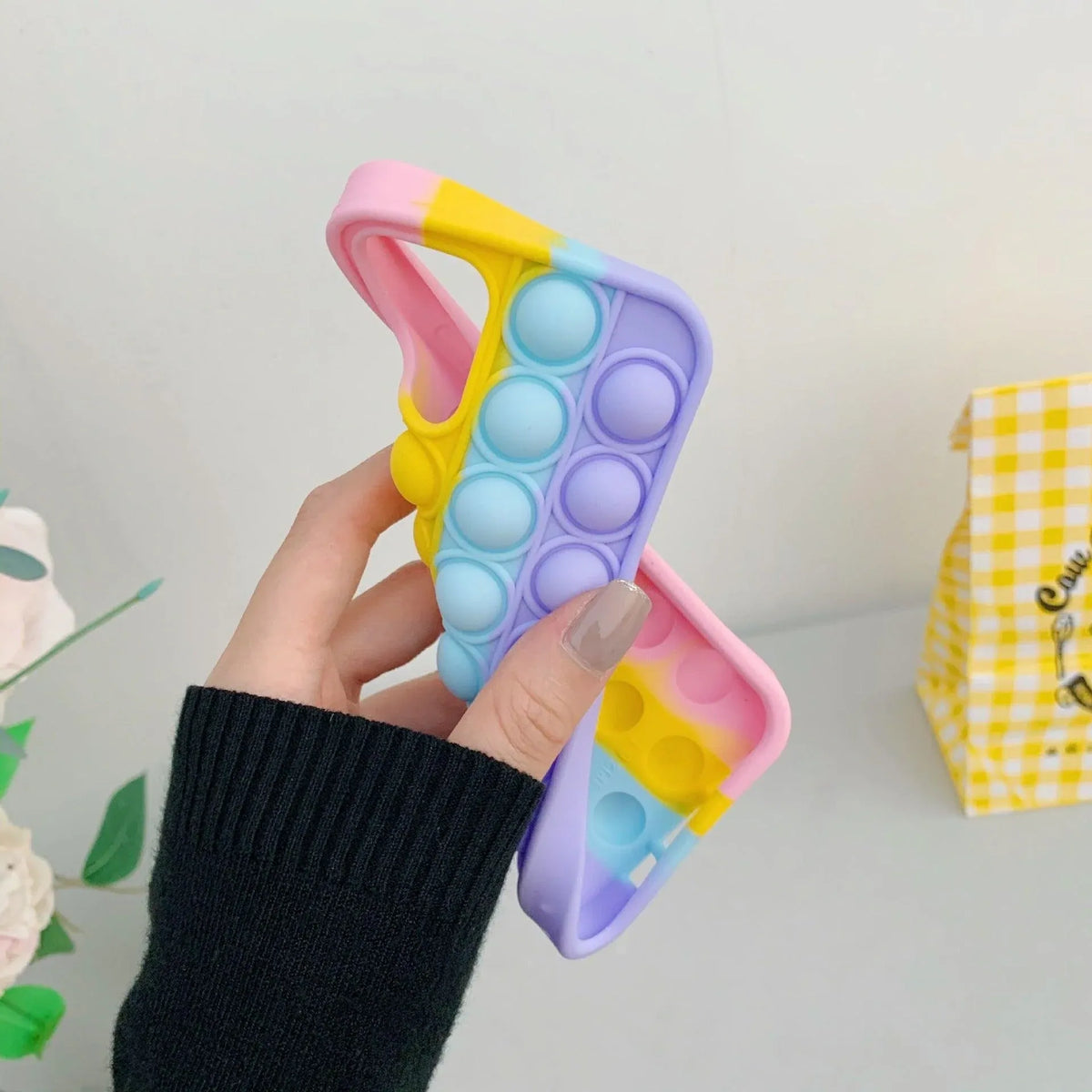 Rainbow Pop Fidget Toys Push It Bubble Phone Case For iPhone 7 8 Plus X XR 11 12 Pro Max - iPhone 7Plus/8Plus