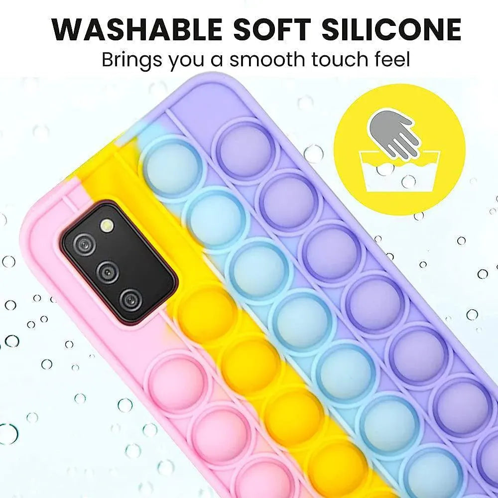 Rainbow Pop Fidget Toys Push It Bubble Phone Case For iPhone 7 8 Plus X XR 11 12 Pro Max - iPhone 11Pro