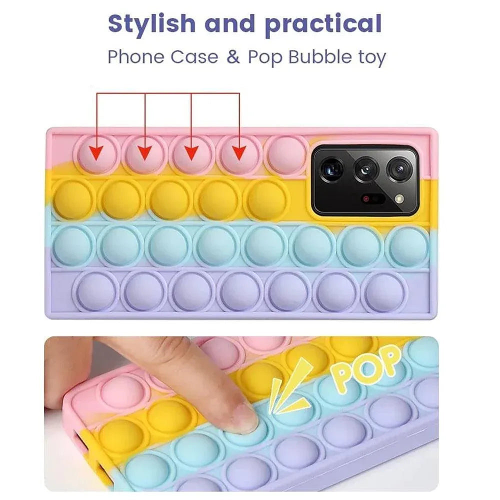 Rainbow Pop Fidget Toys Push It Bubble Phone Case For iPhone 7 8 Plus X XR 11 12 Pro Max - iPhone 11Pro