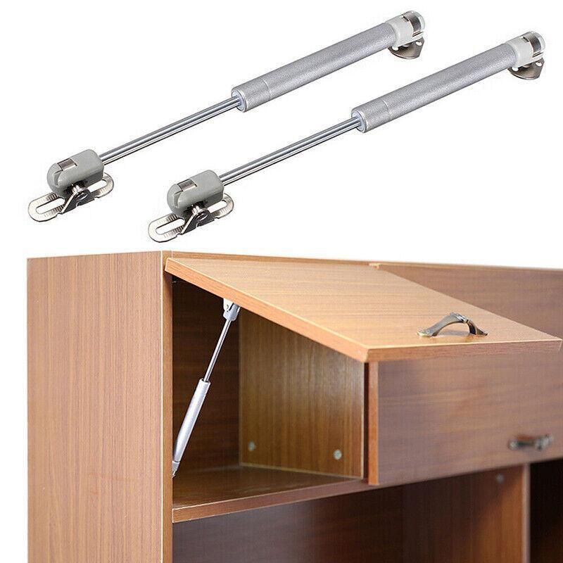 4Pcs 100N Gas Strut Kitchen Cabinet Cupboard Door Hinges Stays - Black