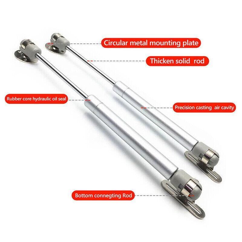 4Pcs 100N Gas Strut Kitchen Cabinet Cupboard Door Hinges Stays - Black