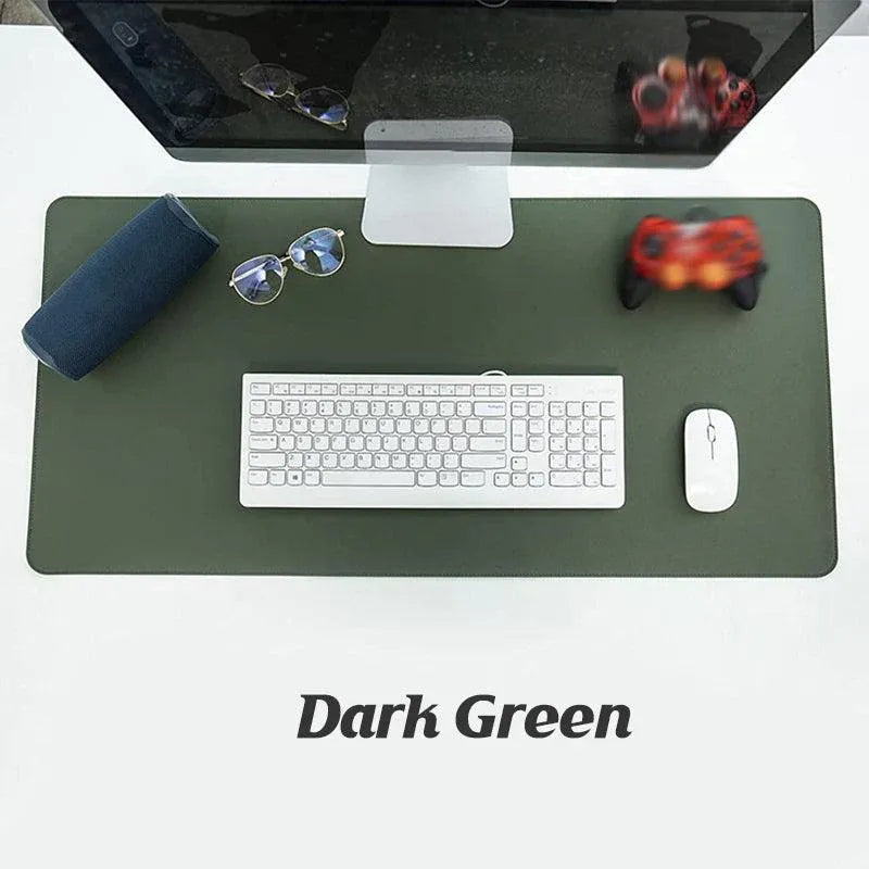 Large Leather Gaming Mouse Pad Waterproof Desk Keyboard Mat 120 x 60cm - Grey