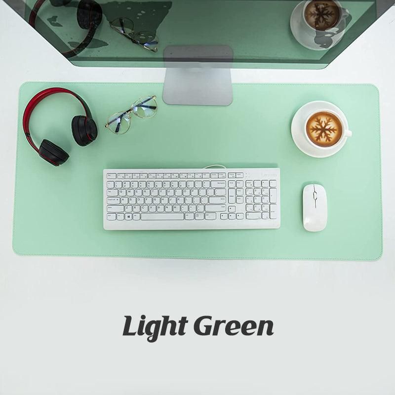 Large Leather Gaming Mouse Pad Waterproof Desk Keyboard Mat 120 x 60cm - Light Green